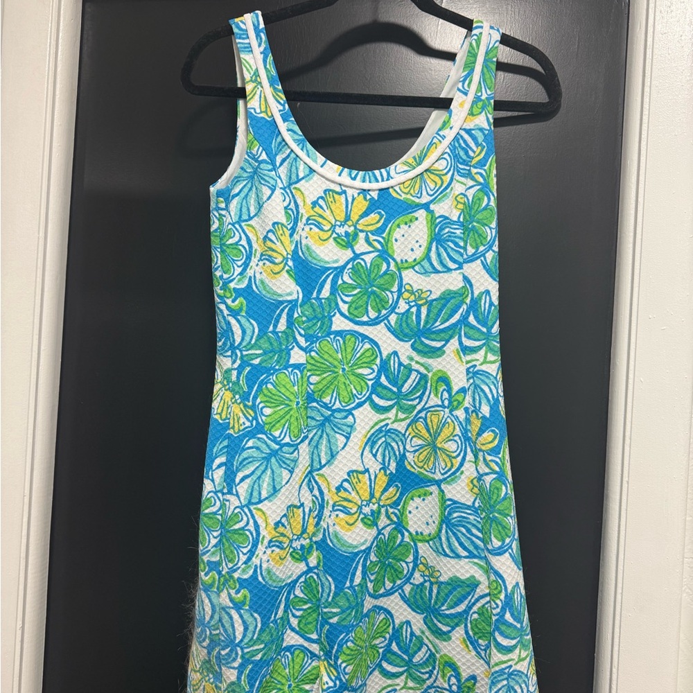 Lilly Pulitzer Blue and Green Floral Dress